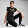 Изображение Puma Футболка ESS METALLIC No. 1 Logo Tee Women #3: Puma Black-Metallic Gold