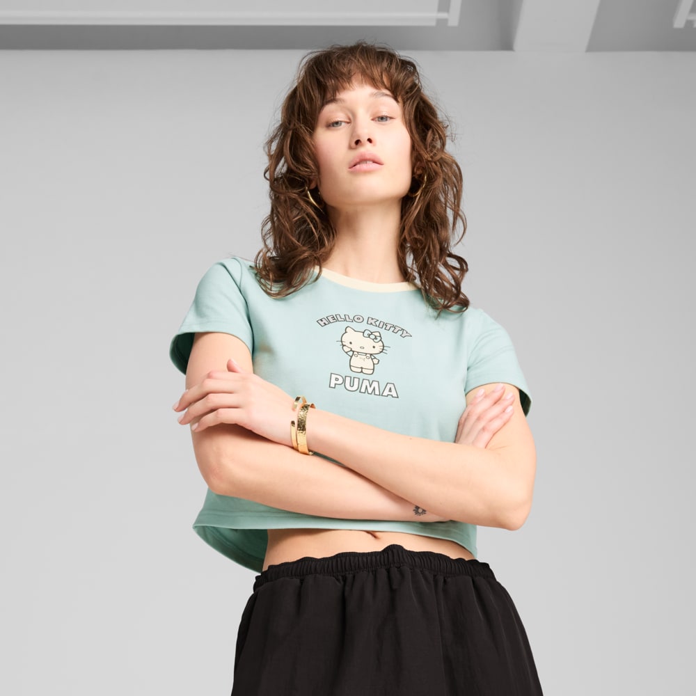 Изображение Puma Футболка PUMA X HELLO KITTY AND FRIENDS Graphic Baby Tee Women #1: Modern Mint