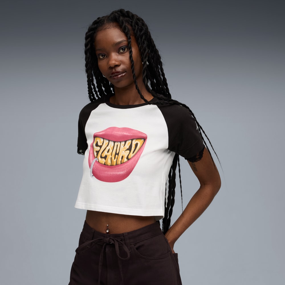 Imagen PUMA Camiseta baby tee A$AP ROCKY x PUMA Flacko Smile para mujer #1