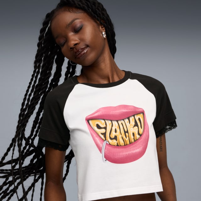 Imagen PUMA Camiseta baby tee A$AP ROCKY x PUMA Flacko Smile para mujer