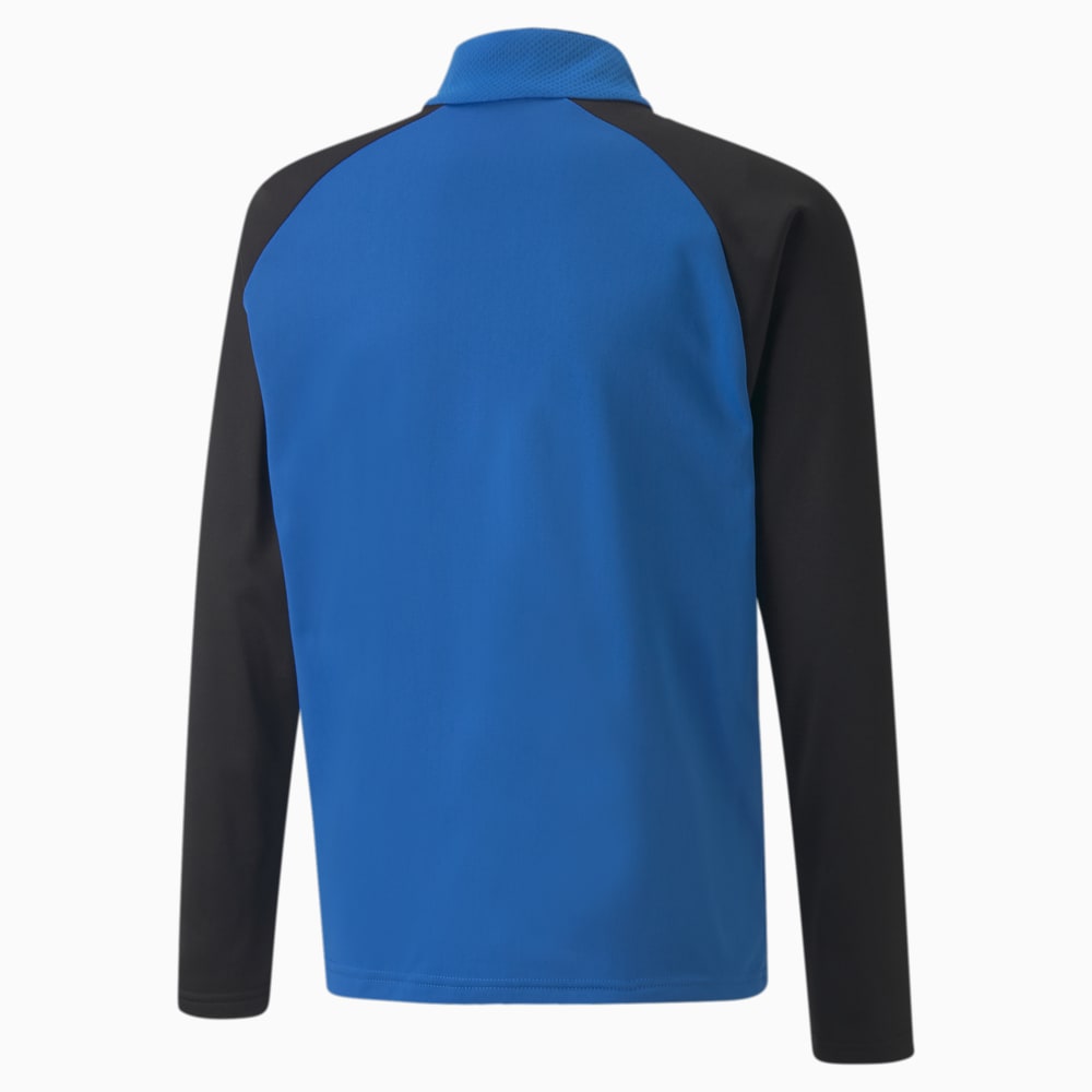 Зображення Puma Дитяча олімпійка teamLIGA Quarter-Zip Youth Football Top #2: Electric Blue Lemonade-Puma Black