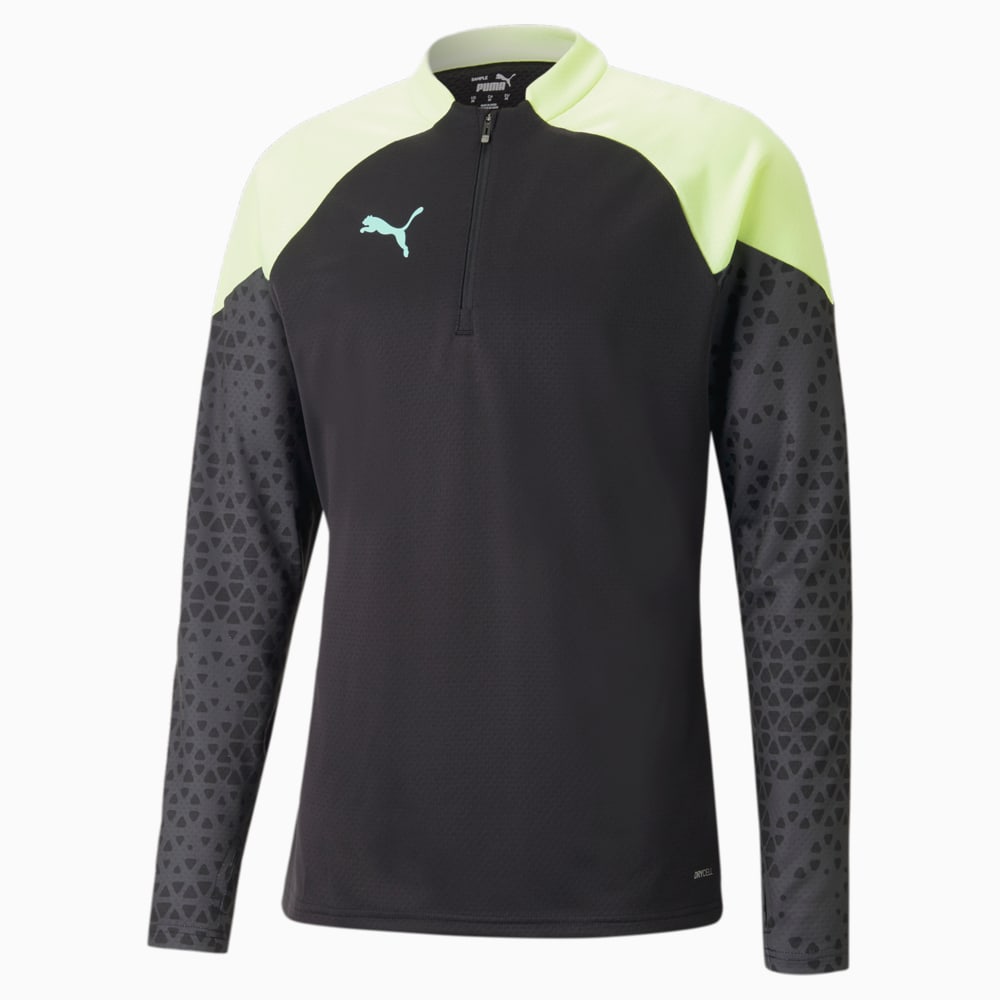 Изображение Puma Олимпийка individualCUP Quarter-Zip Football Top Men #1: PUMA Black-Fast Yellow