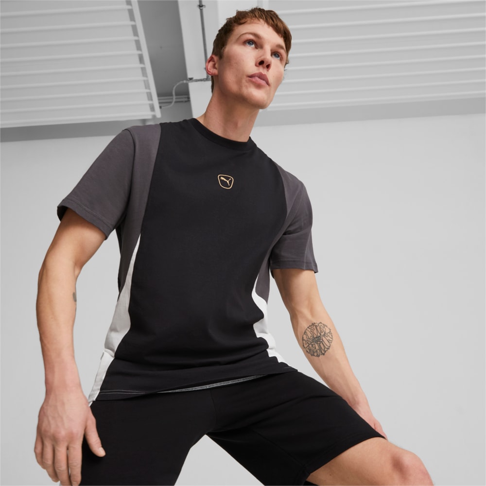 Изображение Puma Футболка KING Top Football Tee Men #1: PUMA Black-Shadow Gray-PUMA White