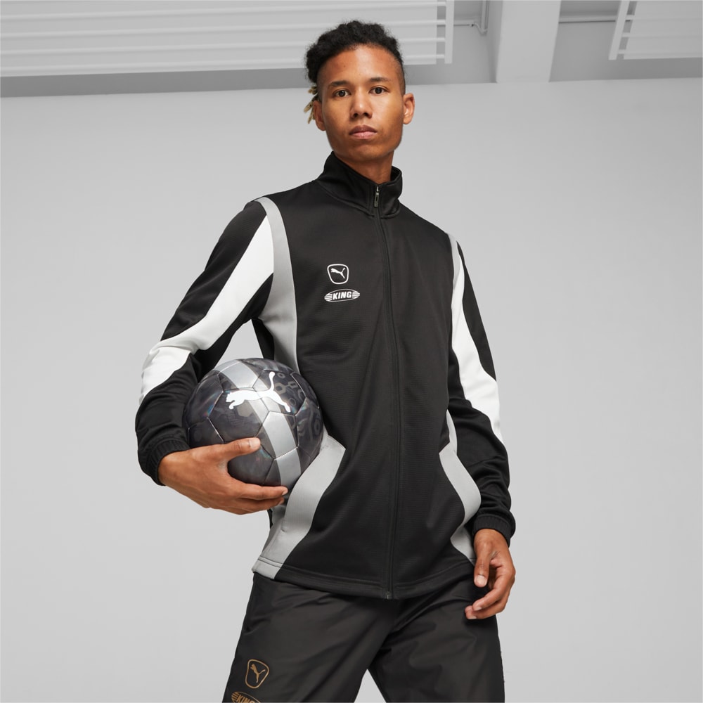 Изображение Puma Куртка KING Pro Men's Football Jacket #1: PUMA Black-Concrete Gray