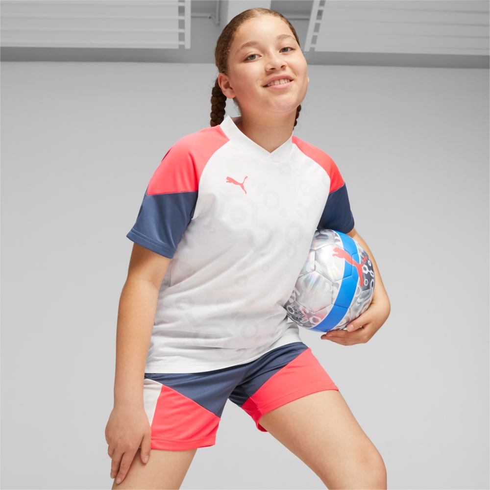 Изображение Puma Футболка individualCUP Youth Football Jersey #1: PUMA White-Fire Orchid