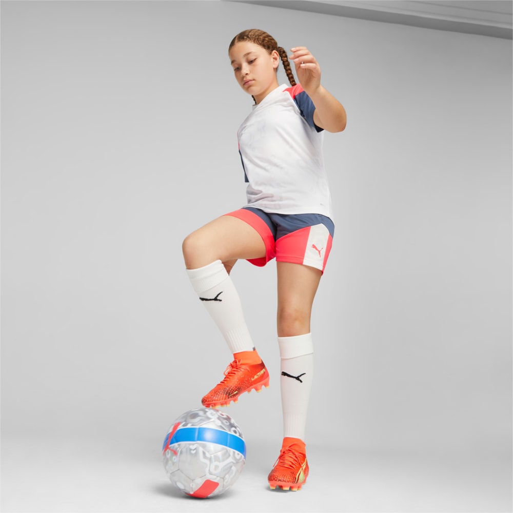 Изображение Puma Футболка individualCUP Youth Football Jersey #2: PUMA White-Fire Orchid