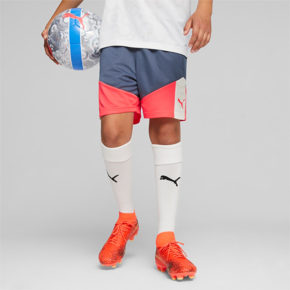 individualCUP Youth Football Shorts PUMA White Inky Blue Puma 658486 53