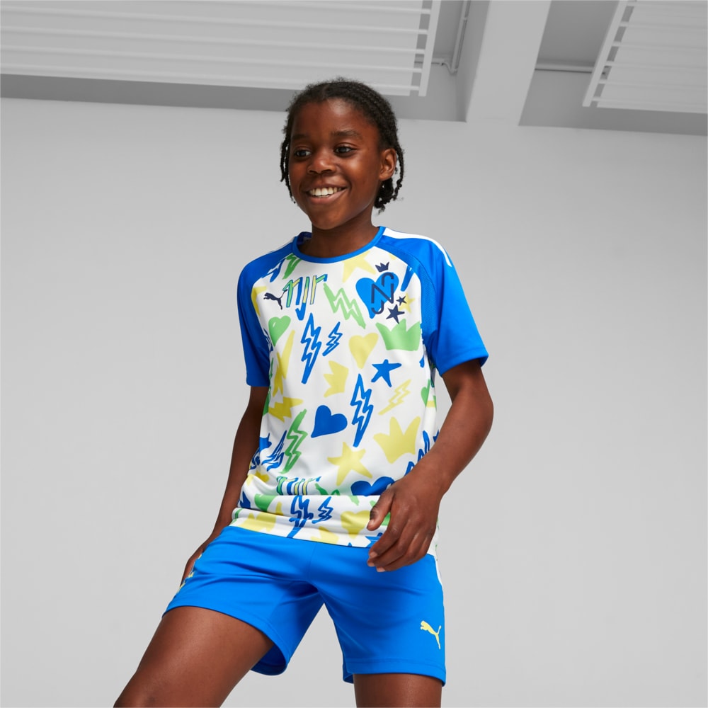 Изображение Puma Детская футболка Neymar Jr Youth Football Jersey #1: PUMA White-Racing Blue