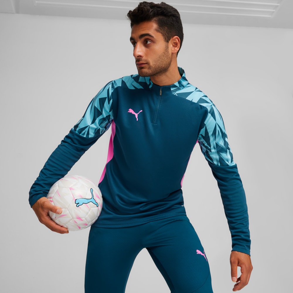 Изображение Puma Куртка individualFINAL Men's Quarter-Zip Football Top #1: Ocean Tropic-Bright Aqua