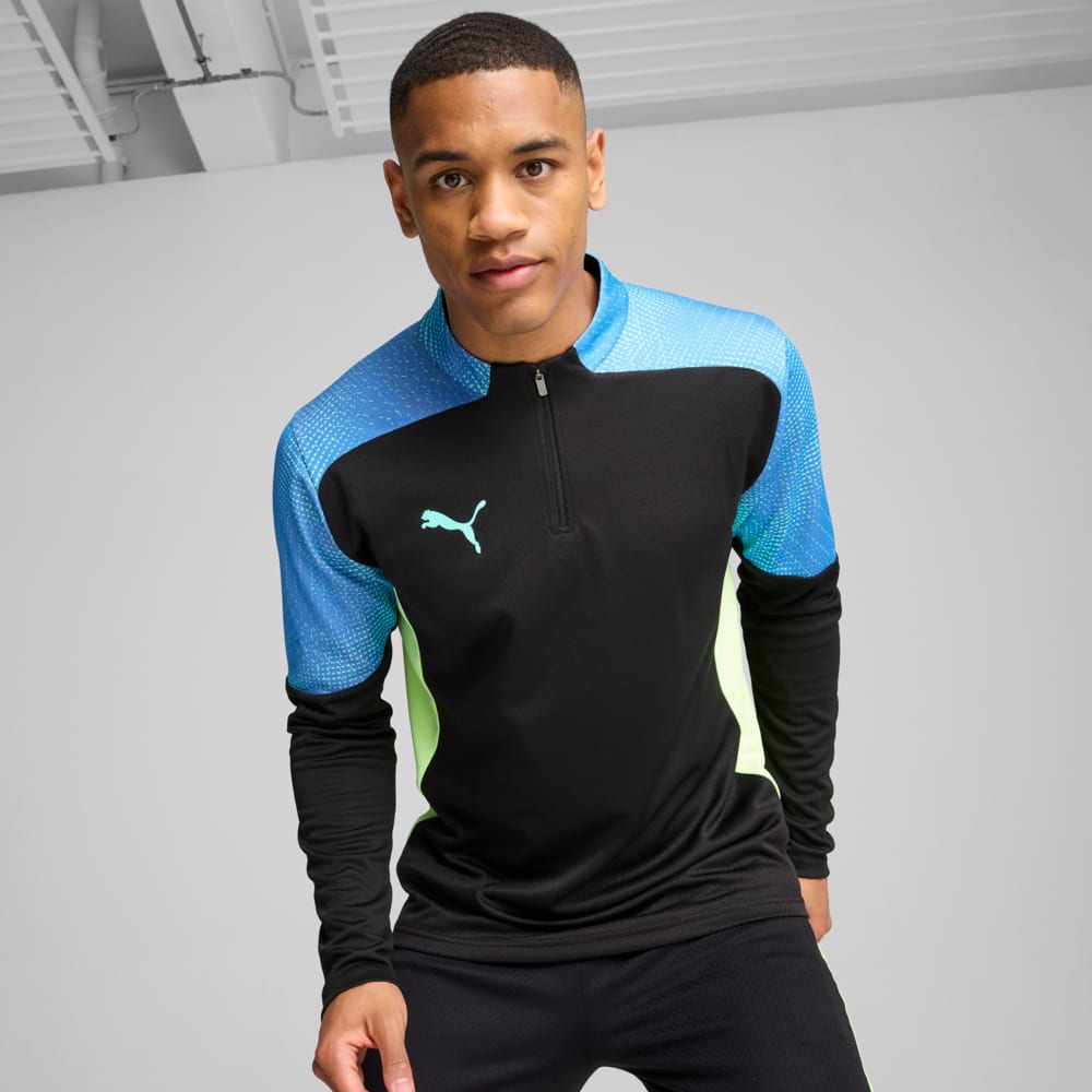 Зображення Puma Лонгслів individualFINAL Quarter-Zip Top Men #1: PUMA Black-Fizzy Apple
