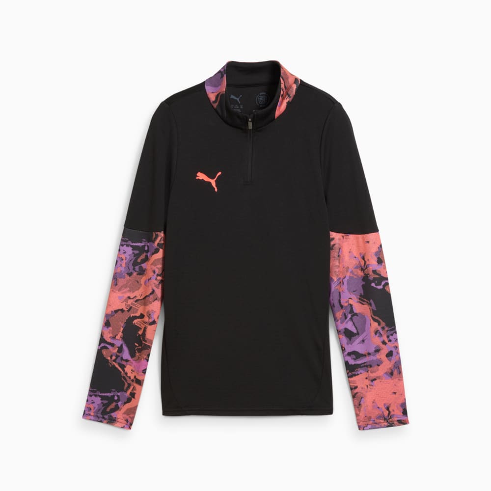 Изображение Puma Детский лонгслив individualCUP Football Quarter-Zip Top Youth #1: Puma Black