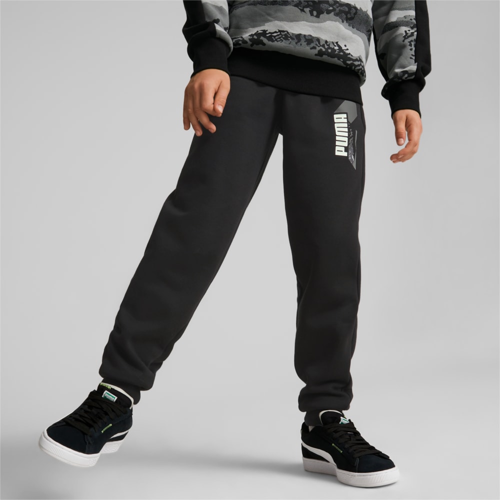 Изображение Puma Детские спортивные штаны Alpha Sweatpants Youth #1: Puma Black