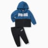 Изображение Puma Детский спортивный костюм Minicats Colourblock Jogger Suit Babies #1: Lake Blue-Puma Black