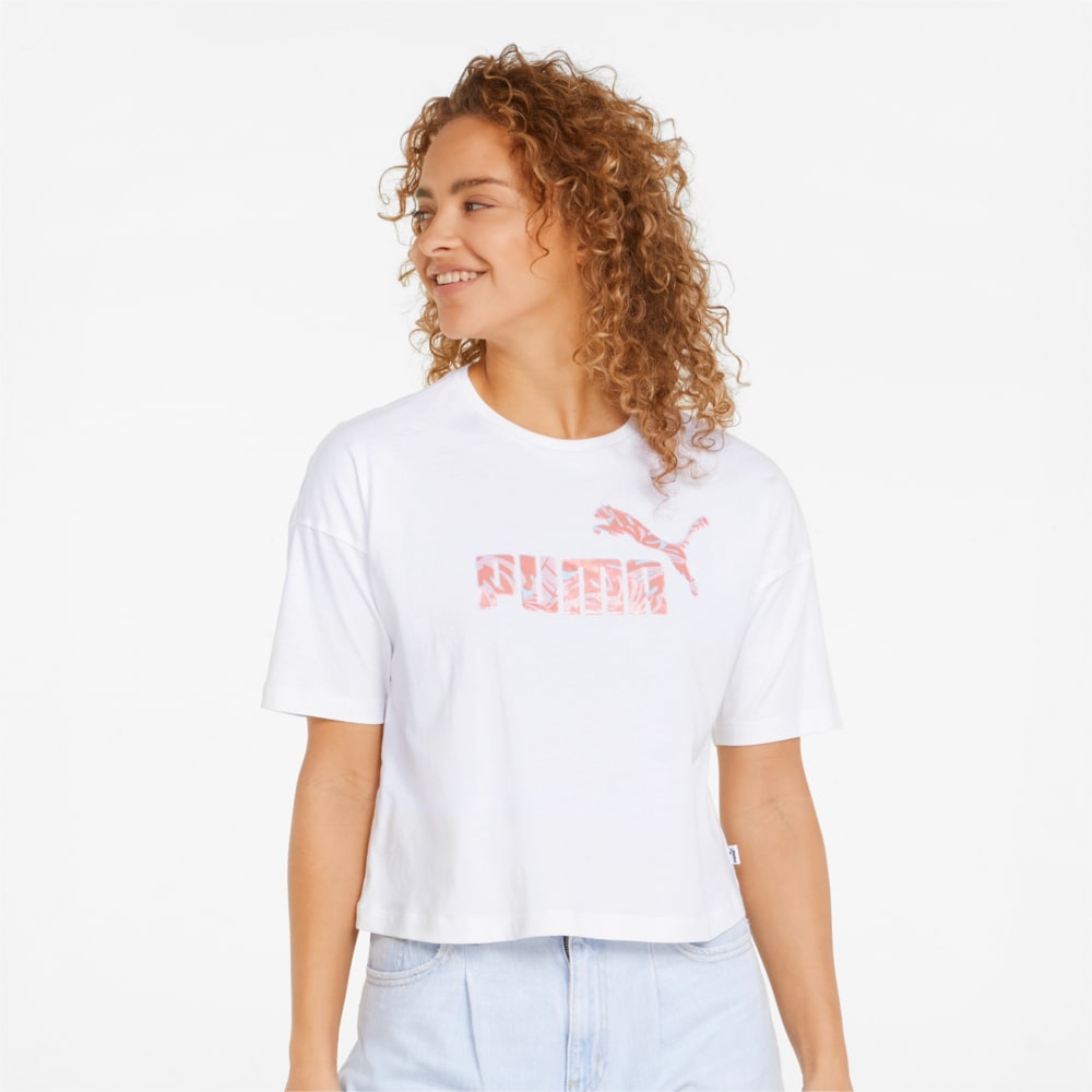 Зображення Puma Футболка FLORAL VIBES Cropped Women’s Tee #1: Puma White