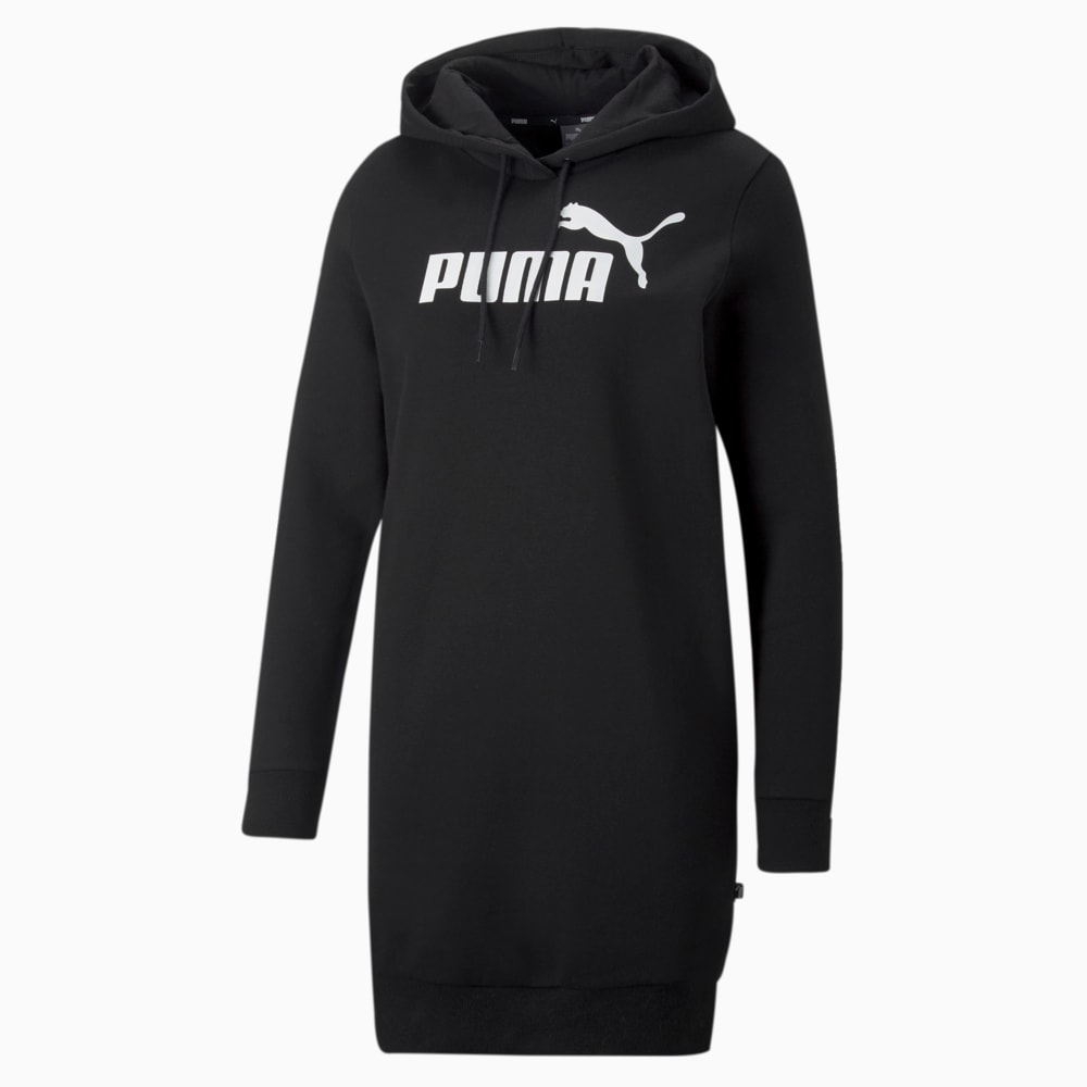 Essentials Logo Hooded Dress Women 10 Black Puma Black Puma 671988 01
