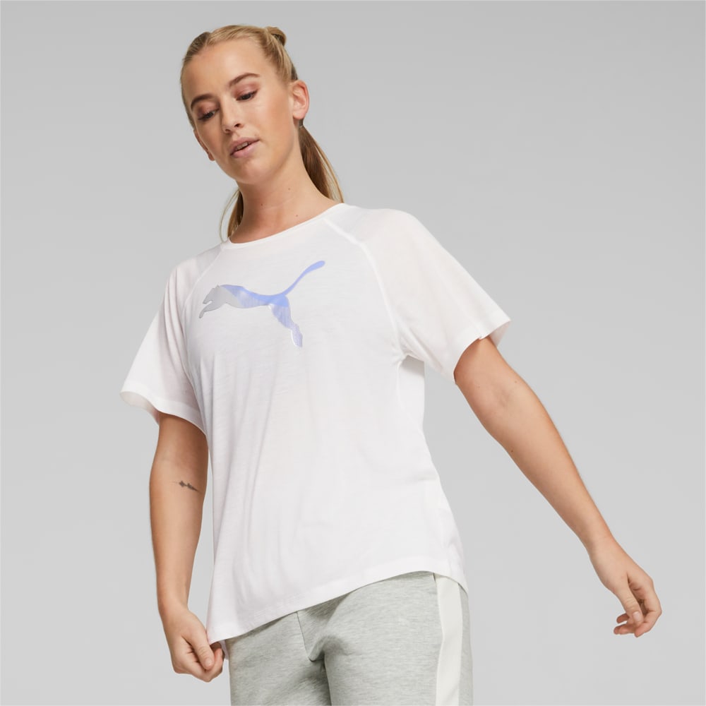 Изображение Puma Футболка EVOSTRIPE Tee Women #1: Puma White