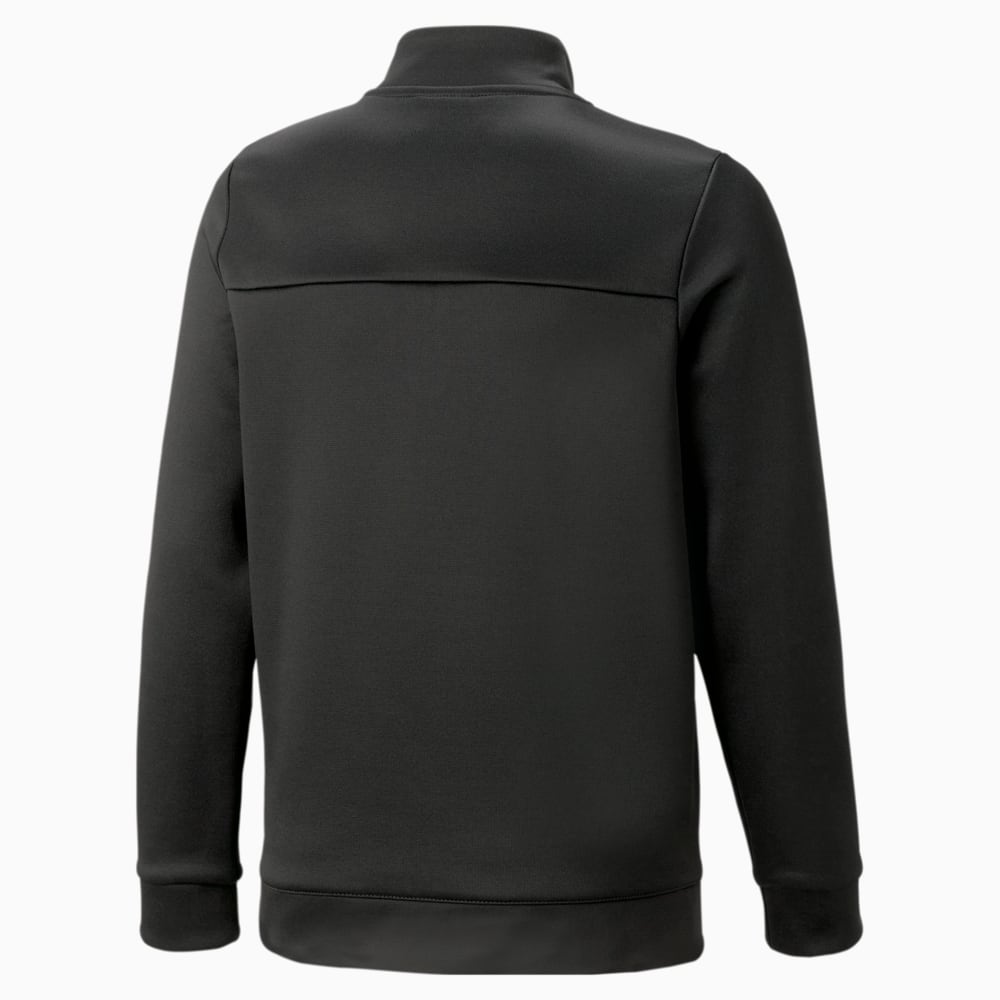 Изображение Puma Детская толстовка FIT Quarter-Zip Top Youth #2: Puma Black-Fizzy Lime