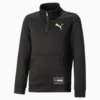 Изображение Puma Детская толстовка FIT Quarter-Zip Top Youth #1: Puma Black-Fizzy Lime