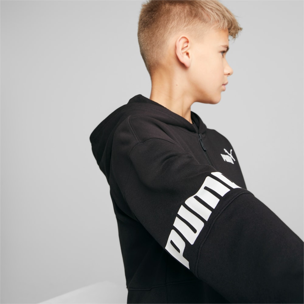 Изображение Puma Детская толстовка PUMA Power Full-Zip Hoodie Youth #2: Puma Black