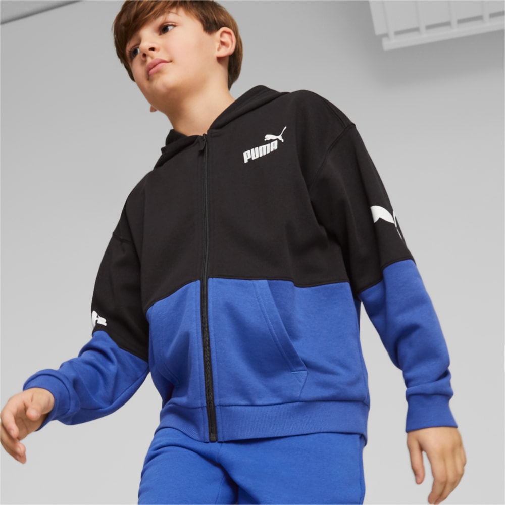 Изображение Puma Детская толстовка PUMA Power Full-Zip Hoodie Youth #1: Royal Sapphire