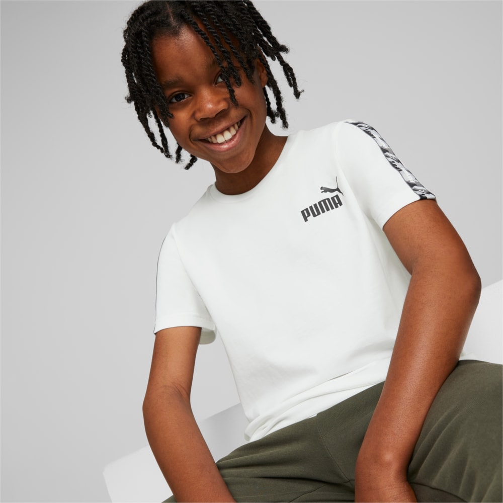 Изображение Puma Детская футболка Essentials Tape Camo Tee Youth #1: Puma White