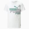 Изображение Puma Детская футболка ESS+ LOGO POWER Tee Youth #5: PUMA White-Adriatic