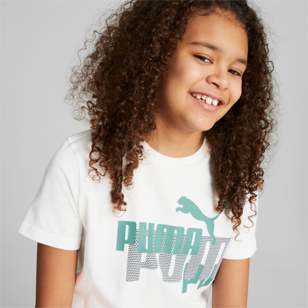 Зображення Puma Дитяча футболка ESS+ LOGO POWER Tee Youth #1: PUMA White-Adriatic