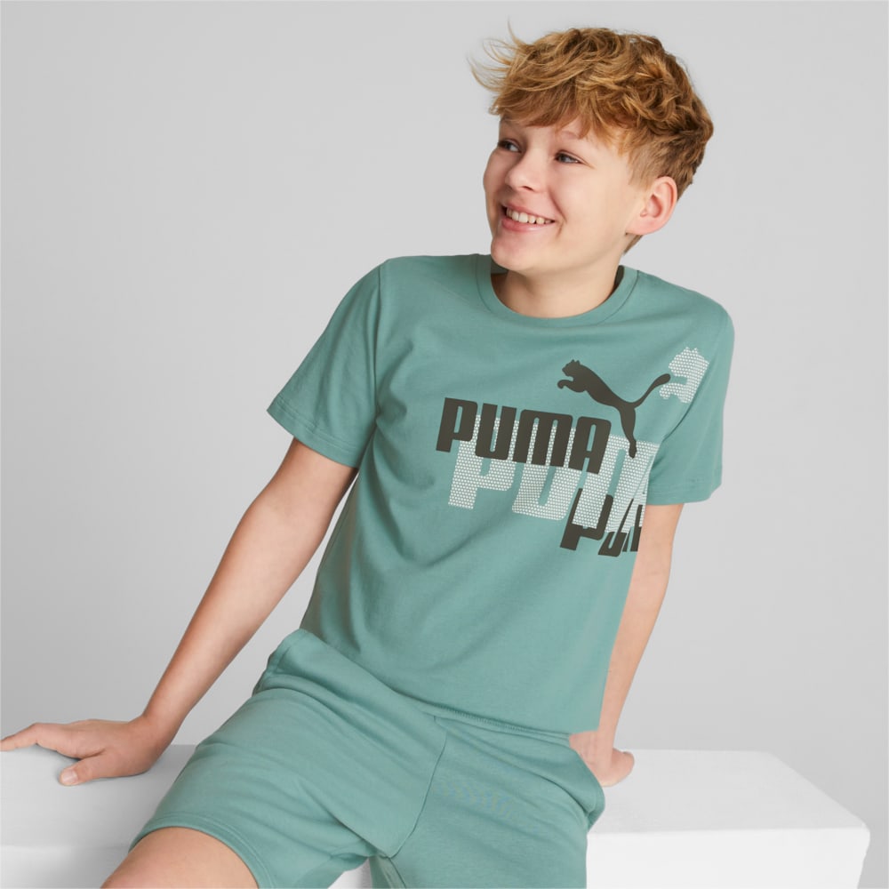 Изображение Puma Детская футболка ESS+ LOGO POWER Tee Youth #1: Adriatic