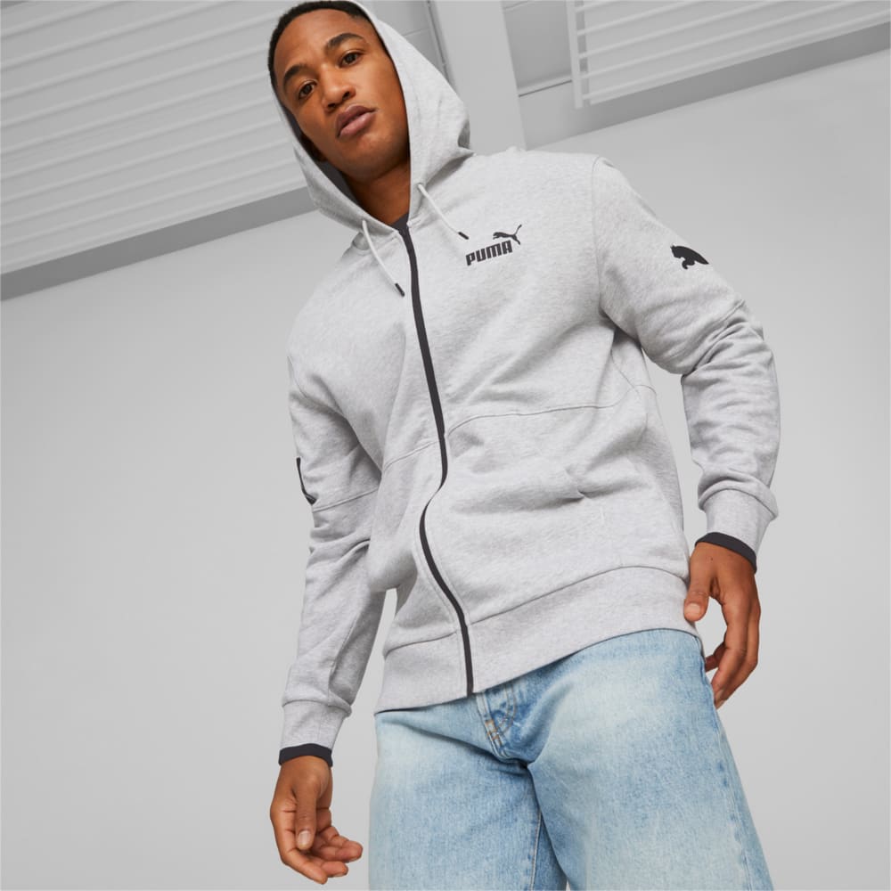 Изображение Puma Толстовка PUMA POWER Full-Zip Hoodie Men #1: light gray heather