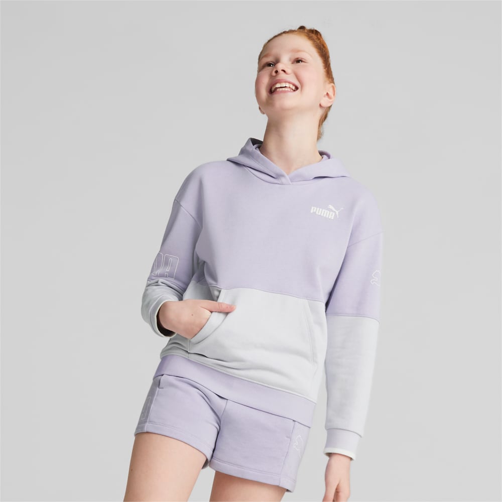 Зображення Puma Дитяча толстовка PUMA Power Colour Block Hoodie Youth #1: Vivid Violet