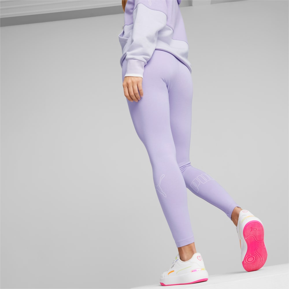 Изображение Puma Леггинсы PUMA POWER Colourblocked Leggings Women #2: Vivid Violet