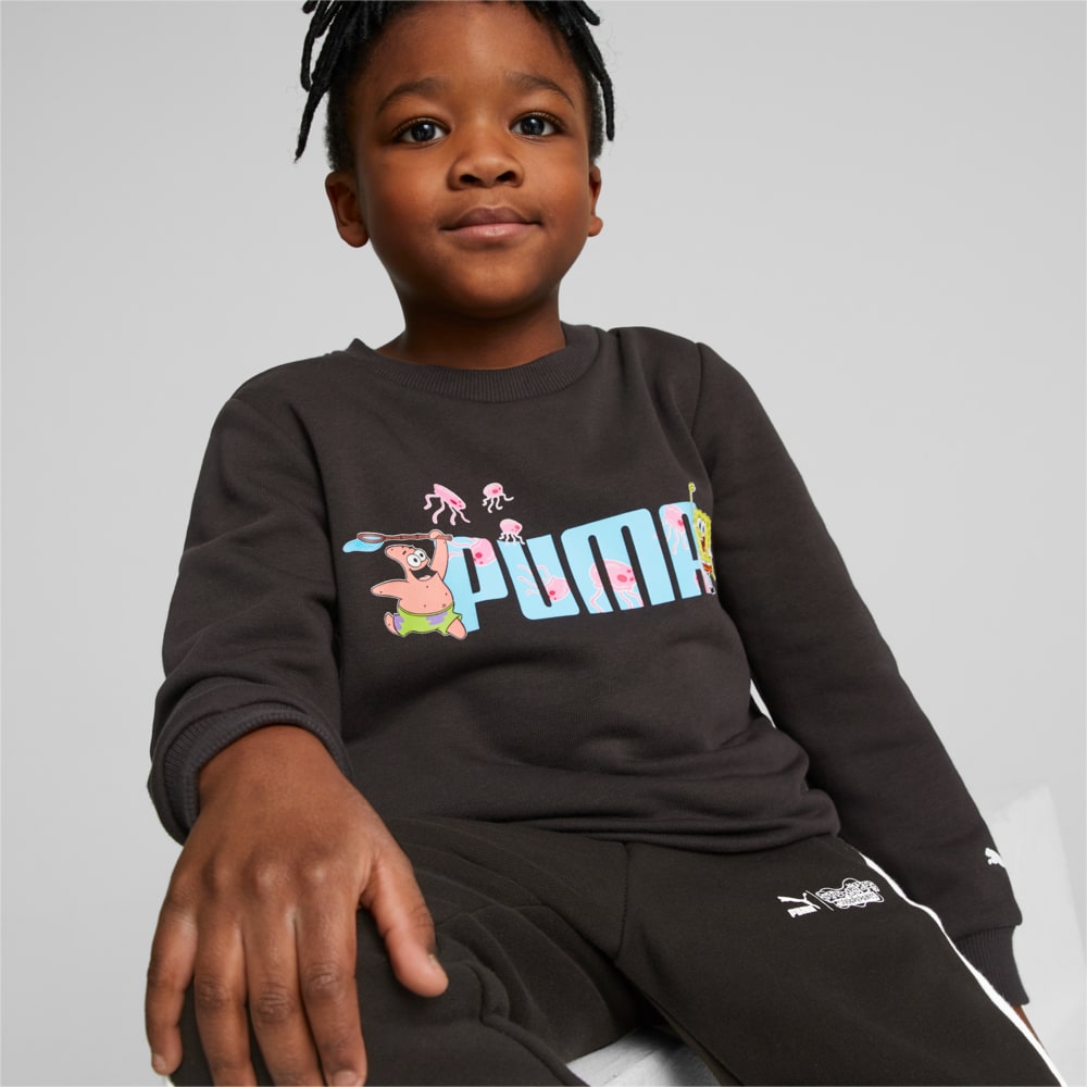 Изображение Puma Детский свитшот PUMA x SPONGEBOB Crewneck Sweatshirt Kids #1: Puma Black