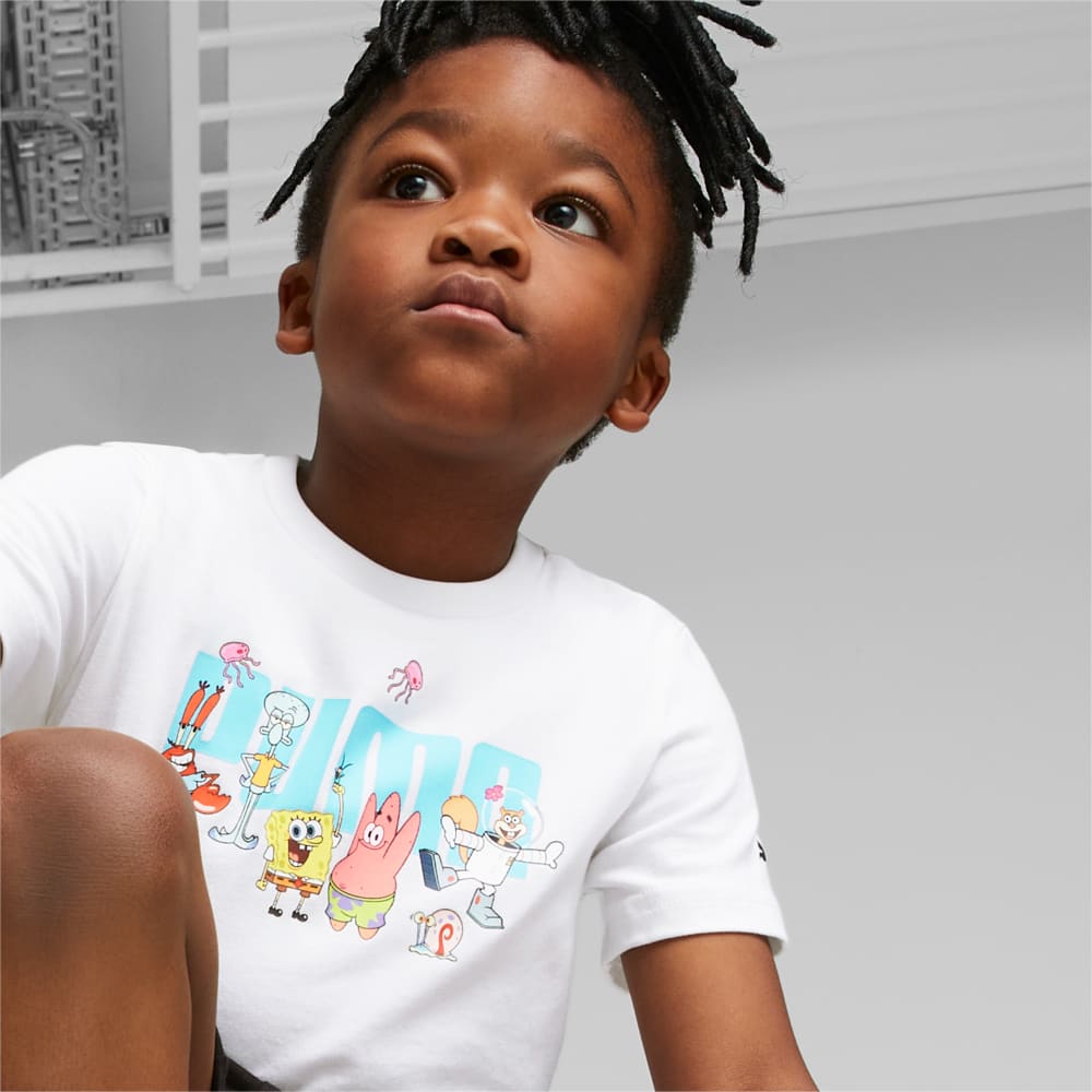 PUMA x SPONGEBOB Tee and Shorts Set Kids | White | Puma | Sku: 673678_02