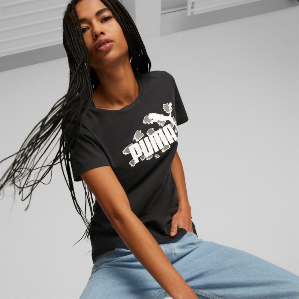 Camiseta Essentials Animal Feminina Preto PUMA Ref 673687 01