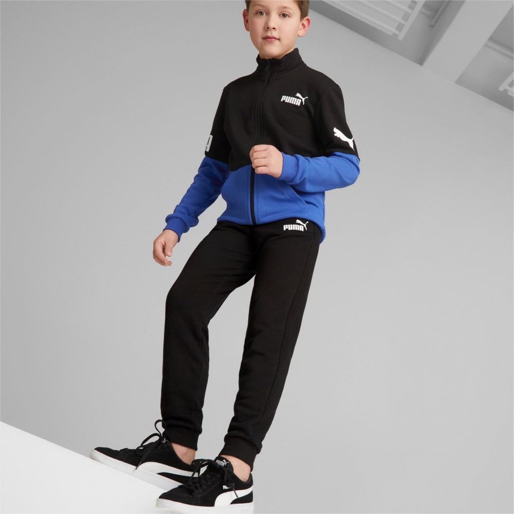 Изображение Puma Детский спортивный костюм POWR Sweat Suit Youth #1: Puma Black-Royal Blue