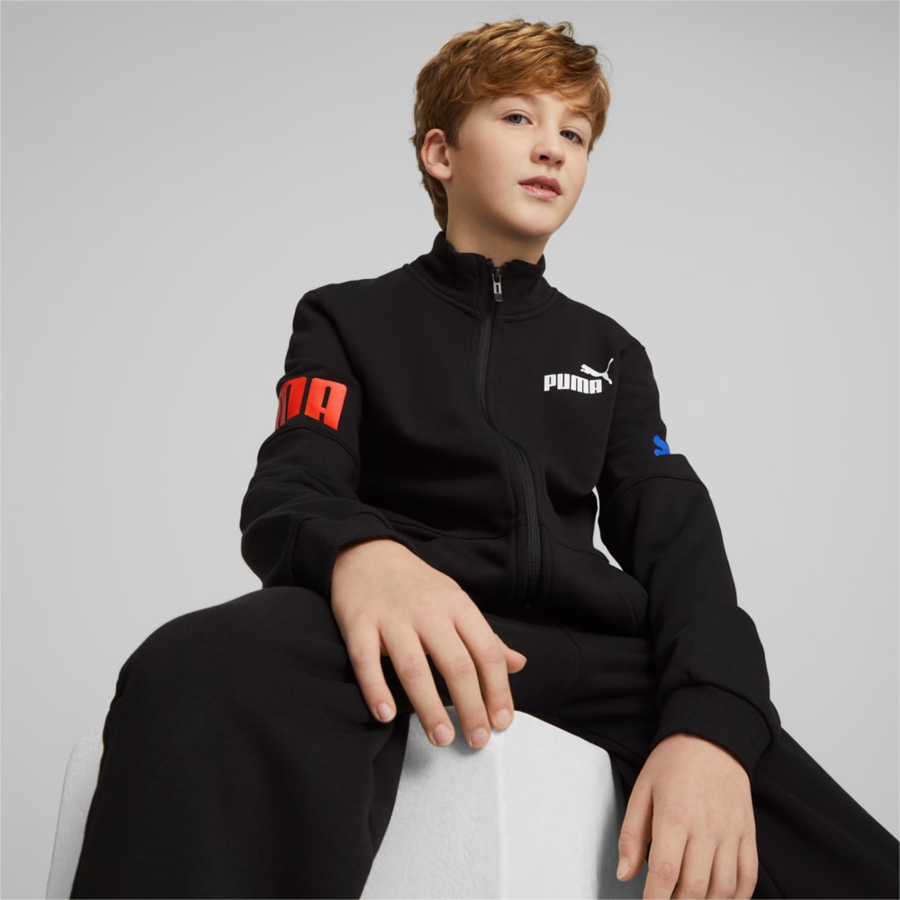 Изображение Puma Детский спортивный костюм POWR Sweat Suit Youth #1: PUMA Black-Royal Sapphire