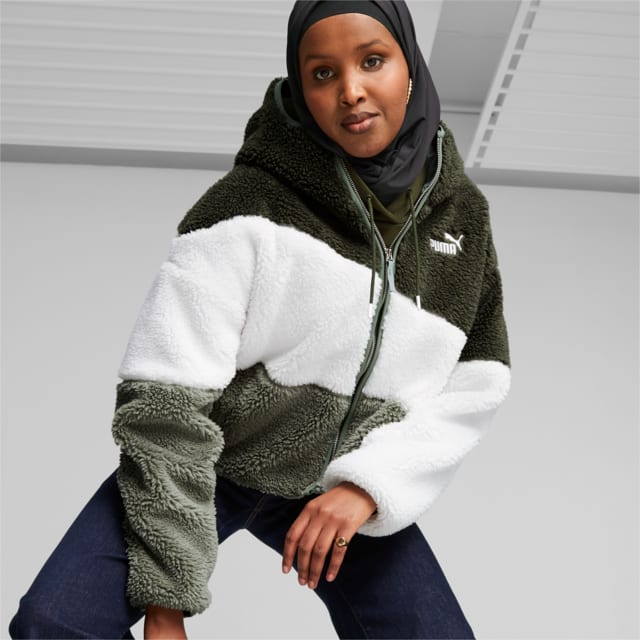 Imagen PUMA Chaqueta de sherpa con gorra Big Cat para mujer