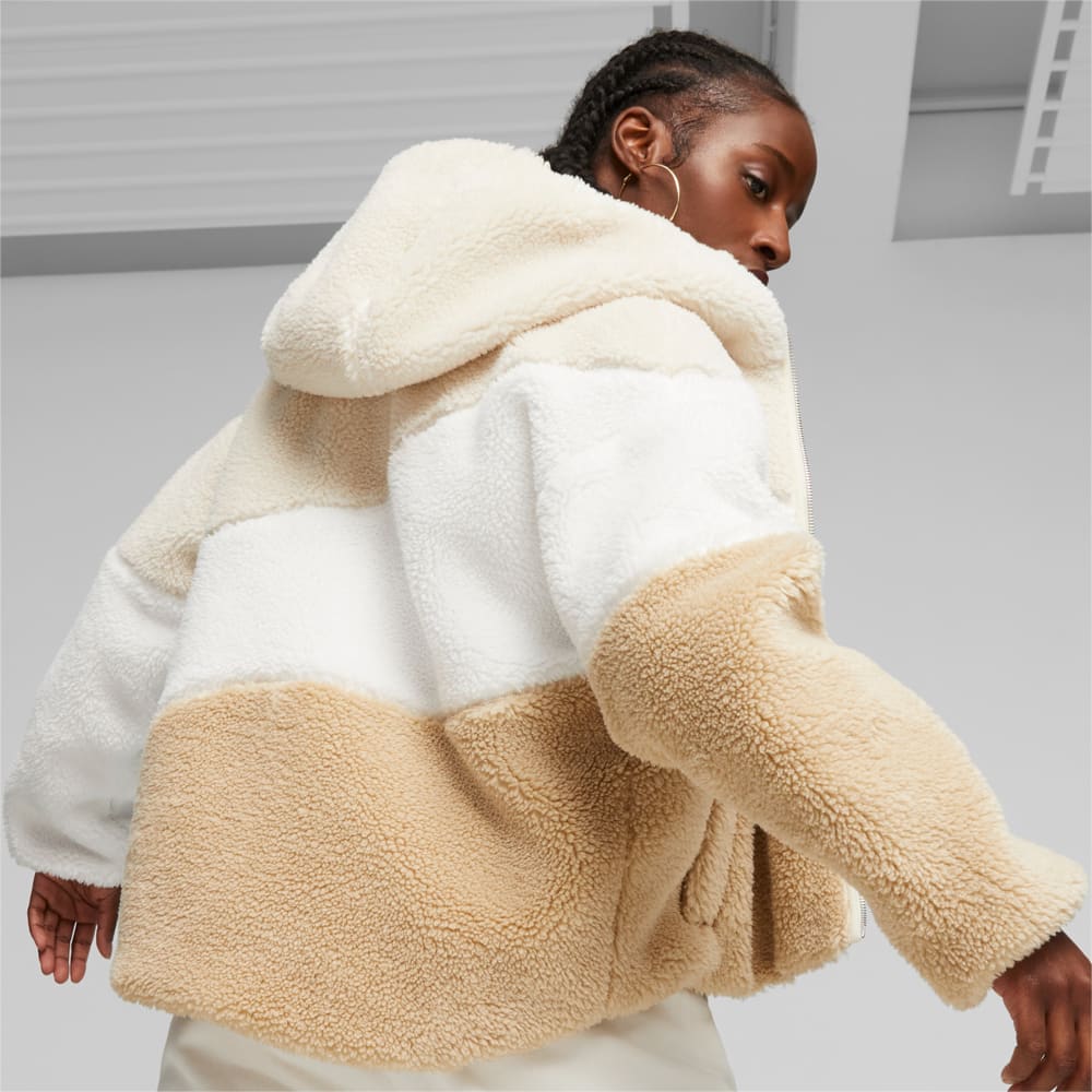 Womens hooded clearance sherpa jacket