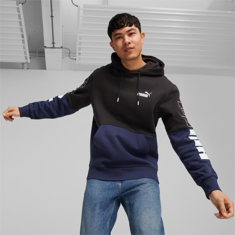 Зображення Puma Худі PUMA POWER Colourblock Men’s Hoodie #2: PUMA Black-PUMA Navy