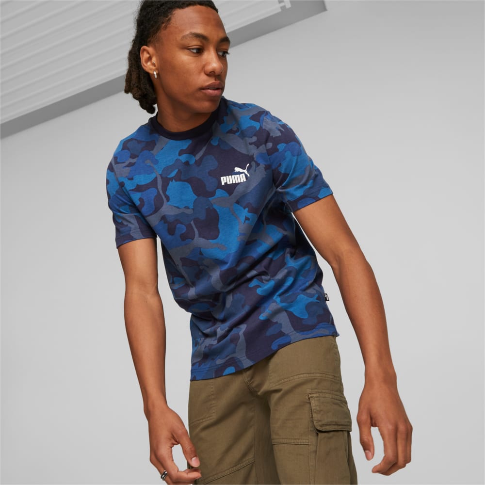 Camiseta ESS CAMO Masculina Azul PUMA Ref 675943 06