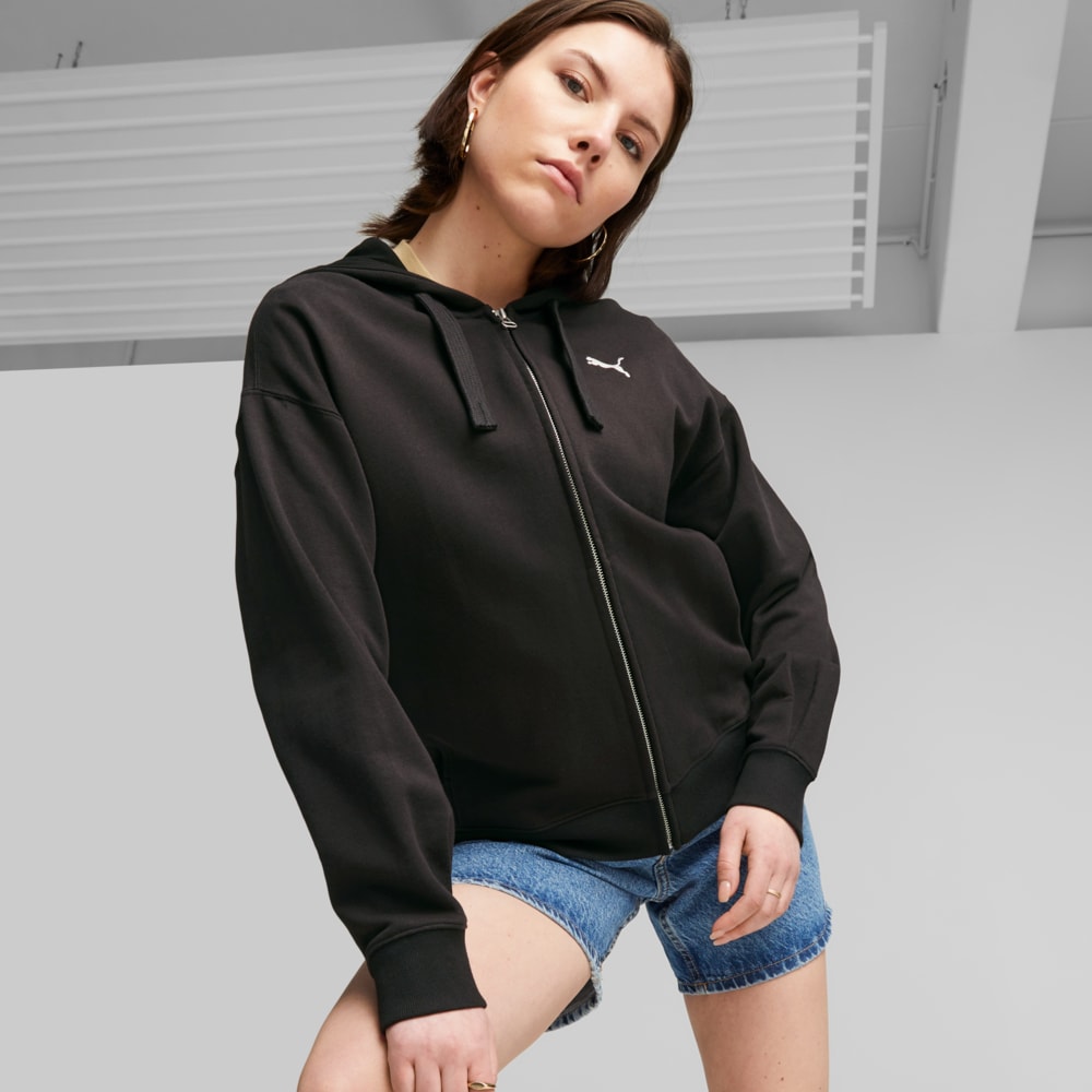 Зображення Puma Толстовка HER Terry Full-Zip Hoodie Women #1: Puma Black