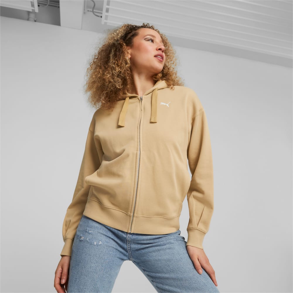 Изображение Puma Толстовка HER Terry Full-Zip Hoodie Women #1: Sand Dune