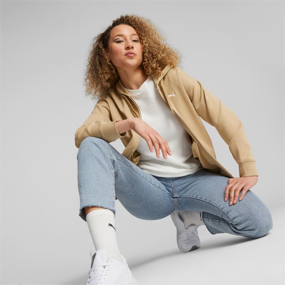 Görüntü Puma HER Terry Fermuarlı Kadın Kapüşonlu Sweatshirt #2