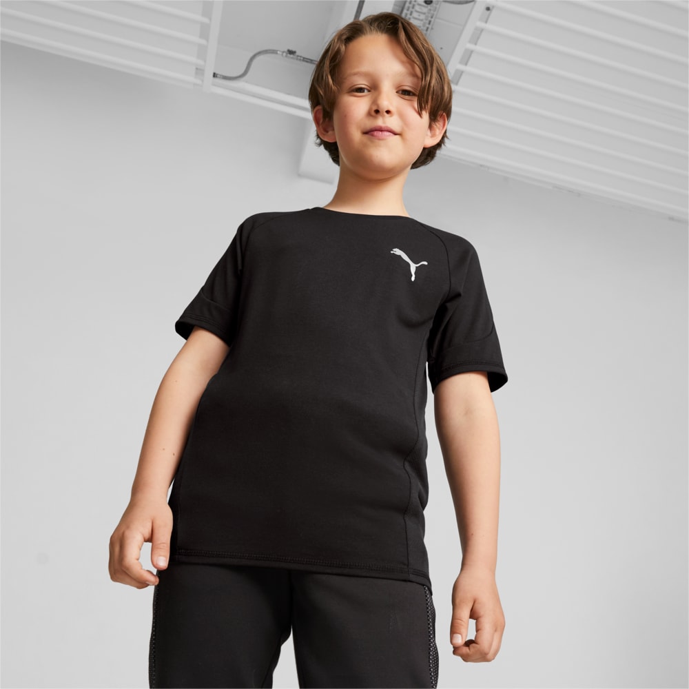 Изображение Puma Детская футболка Evostripe Youth Tee #1: Puma Black