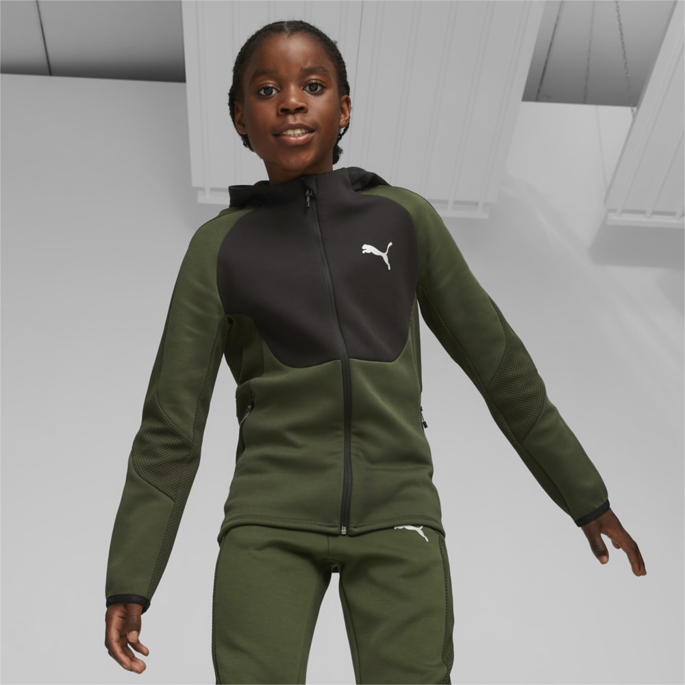 Изображение Puma Детская толстовка Evostripe Youth Full-zip Hoodie #1: Myrtle