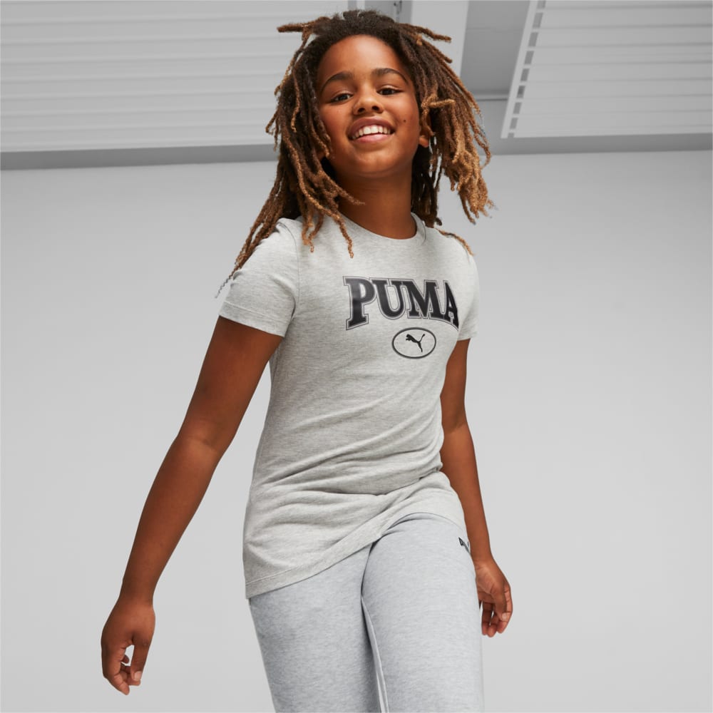 Изображение Puma Детская футболка PUMA SQUAD Youth Graphic Tee #1: light gray heather