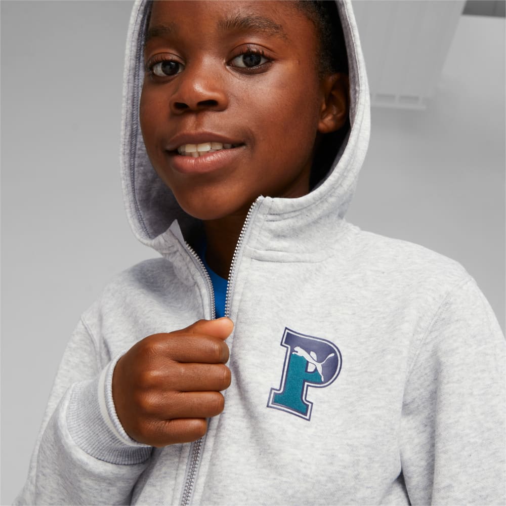 Изображение Puma Детская толстовка PUMA SQUAD Youth Full-Zip Fleece Hoodie #2: light gray heather