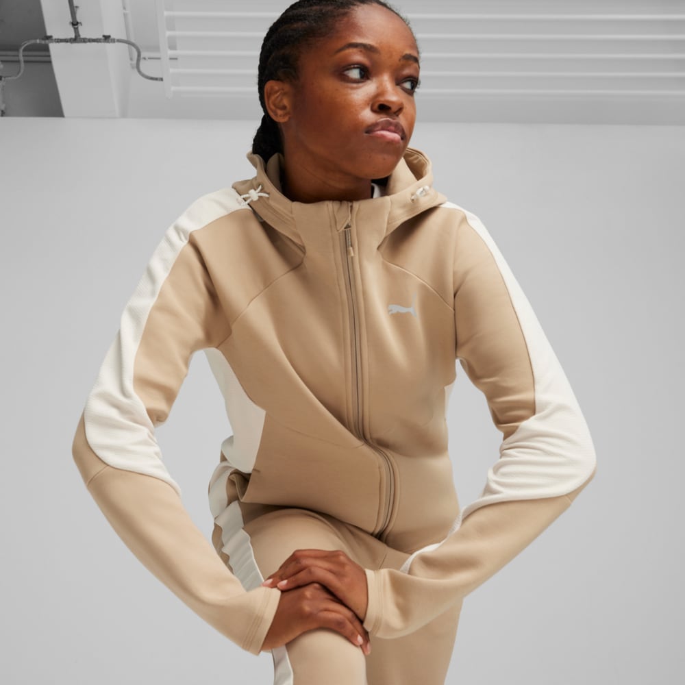 Изображение Puma Толстовка EVOSTRIPE Women's Full-Zip Hoodie #1: Prairie Tan