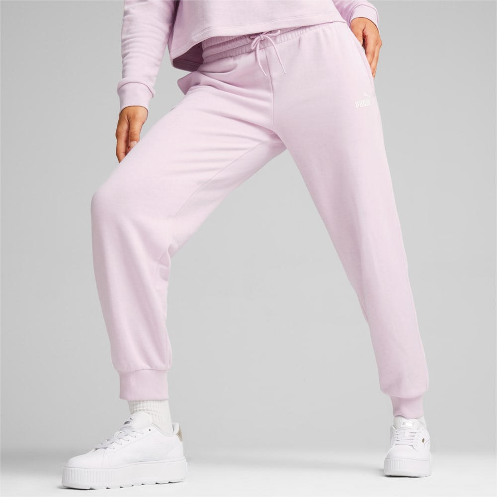 Изображение Puma Штаны ESS+ Small Logo Women's High-Waisted Pants #1: Grape Mist
