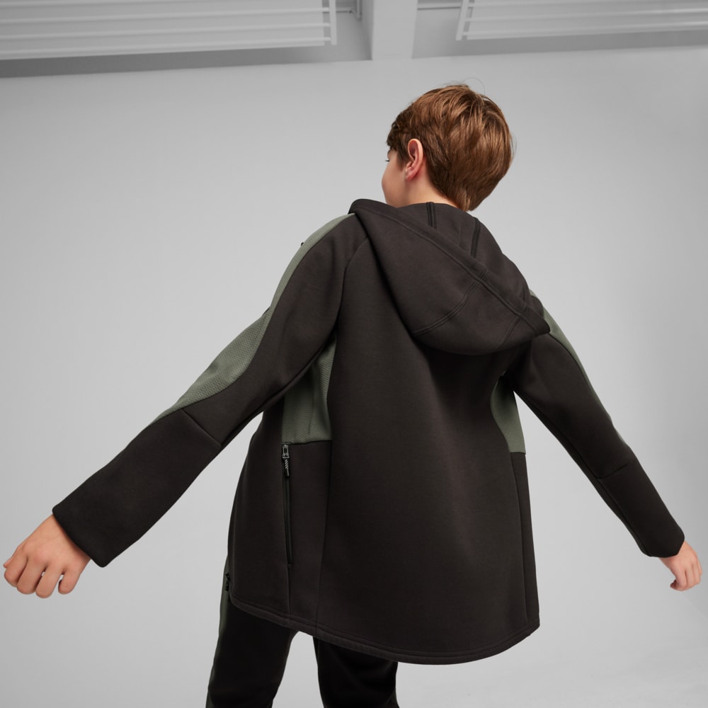 Изображение Puma Детская кофта EVOSTRIPE Youth Full-Zip Hoodie #2: Puma Black